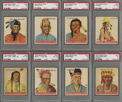 1933 R73 Goudey "Indian Gum" High Numbers "Series of 312" (Scenes) PSA-Graded Complete Set (24) 